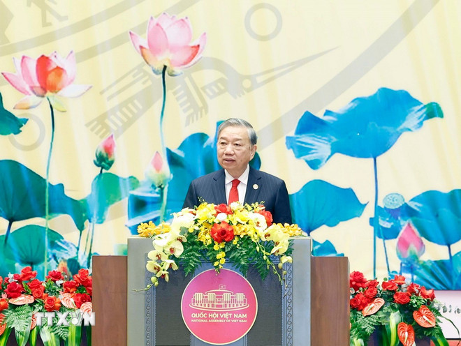 Tổng Bí thư Tô Lâm phát biểu. Ảnh: TTXVN