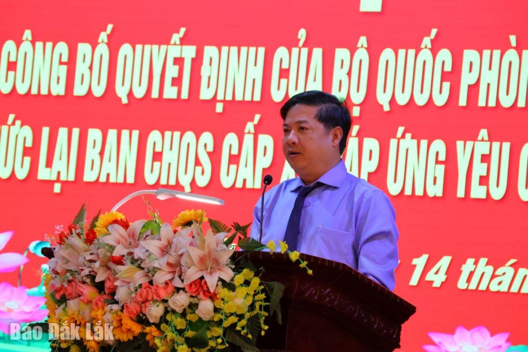 Ủy viên dự khuyết Trung ương Đảng, Bí thư Tỉnh ủy Lương Nguyễn Minh Triết phát biểu tại hội nghị.