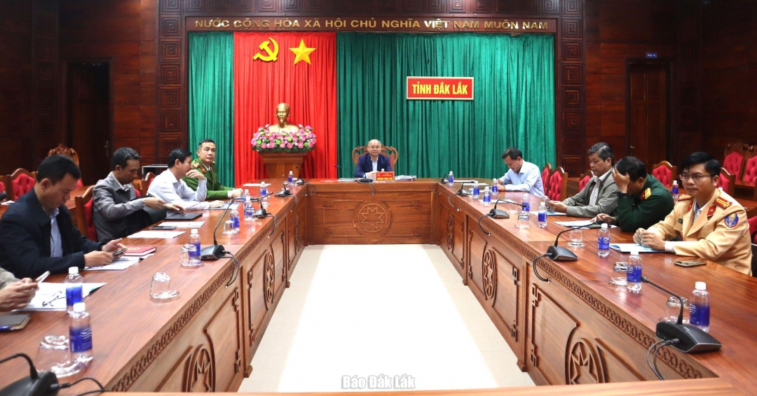 Các đại biểu dự hội nghị tại điểm cầu UBND tỉnh Đắk Lắk.