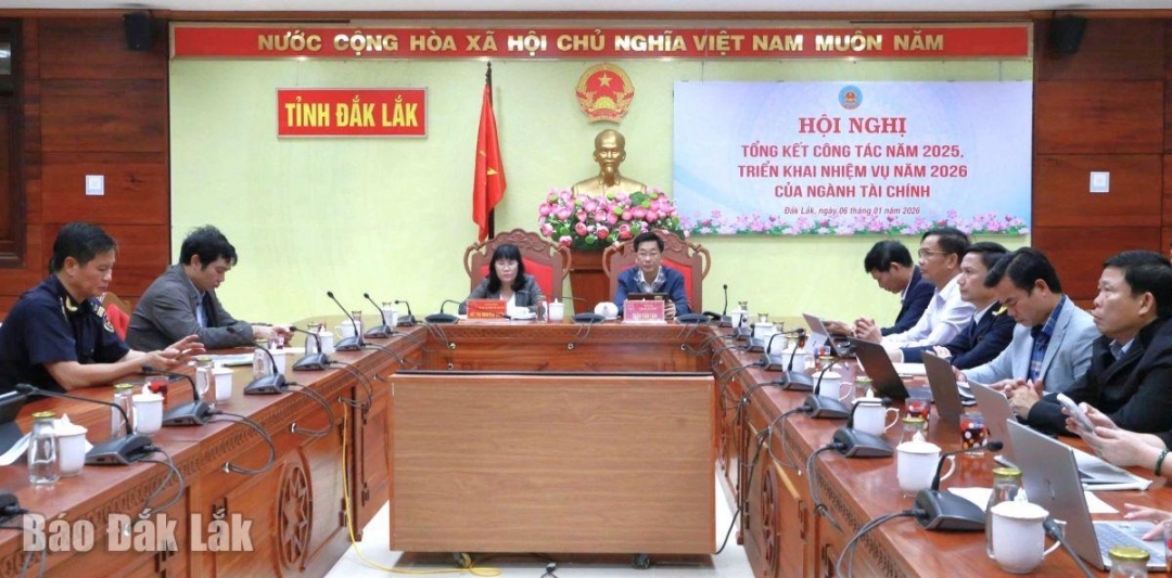Các đại biểu tham dự hội nghị tại điểm cầu Đắk Lắk.