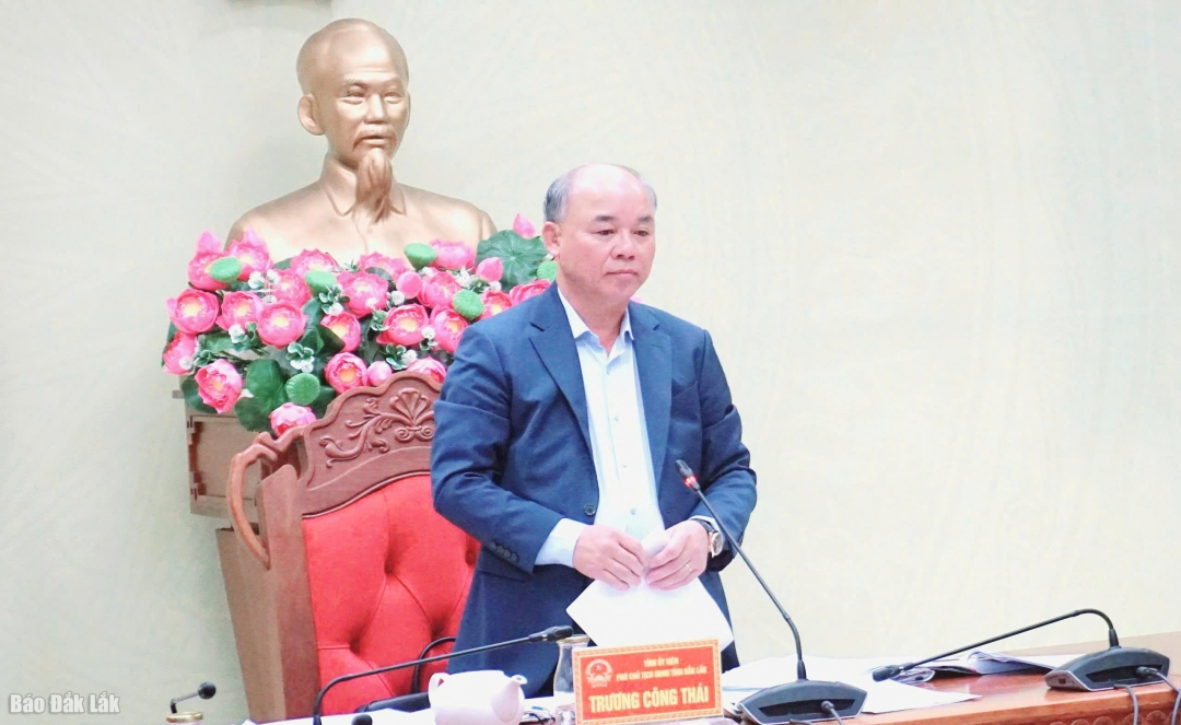 Phát biểu tại điểm cầu tỉnh Đắk Lắk, Phó Chủ tịch UBND tỉnh Trương Công Thái