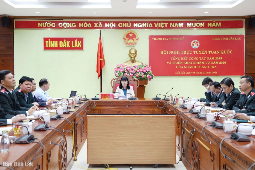 Các đại biểu tham dự tại điểm cầu tỉnh Đắk Lắk.