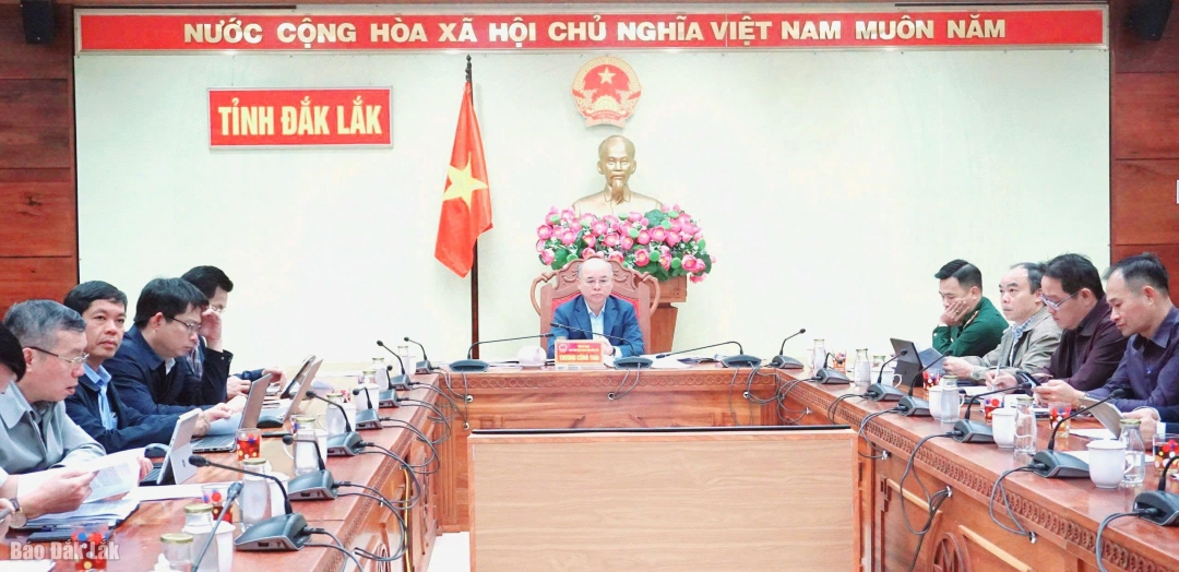 Các đại biểu tham dự hội nghị tại điểm cầu tỉnh Đắk Lắk.