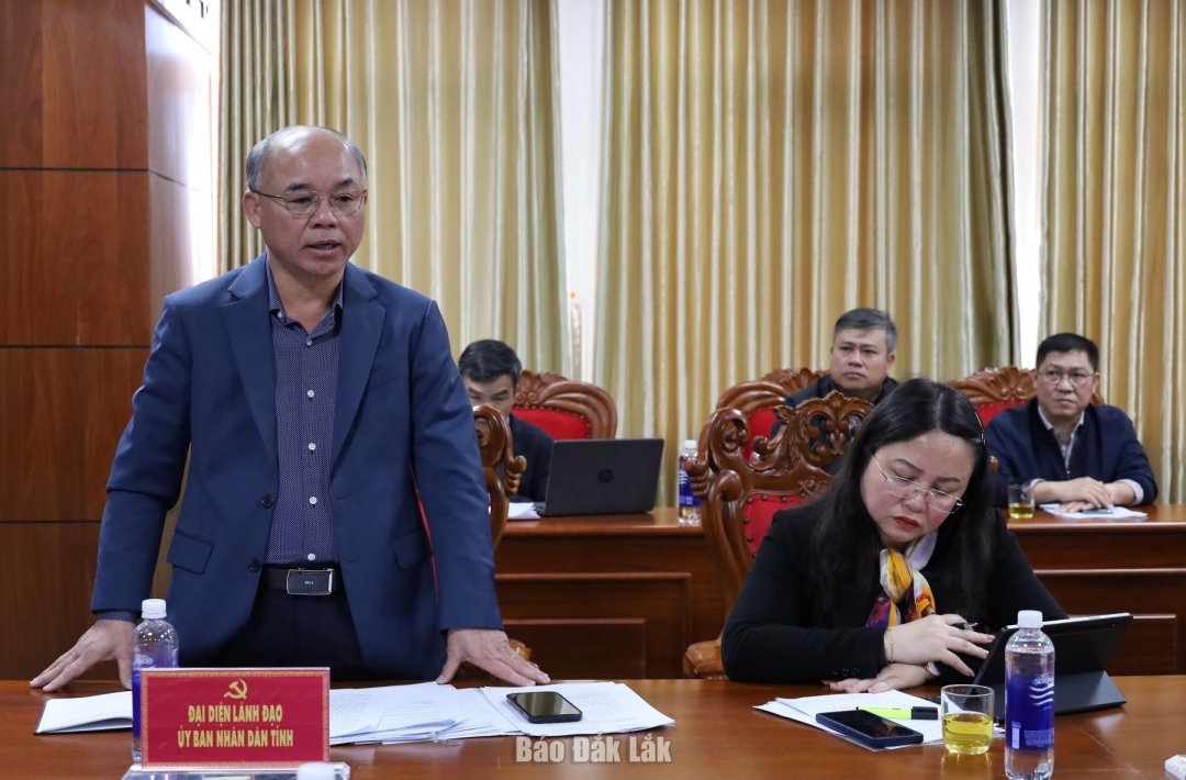 Đồng chí Trương Công Thái, Phó Chủ tịch UBND tỉnh phát biểu ý kiến.