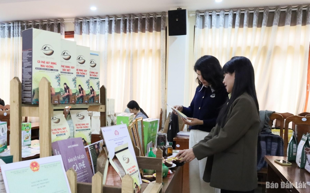 Các sản phẩm tham gia đợt đánh giá trưng bày tại hội nghị.