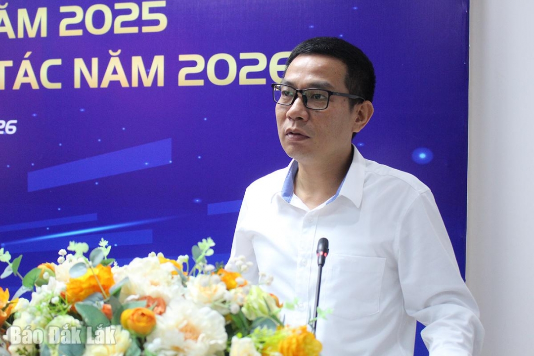 Giám đốc MobiFone Đắk Lắk Bùi Chí Tuệ phát biểu tại hội nghị.