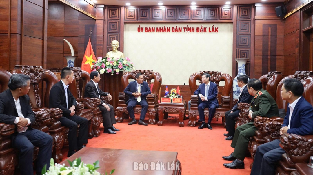 Tỉnh Đắk Lắk tiếp đoàn công tác tỉnh Mondulkiri đến thăm và làm việc