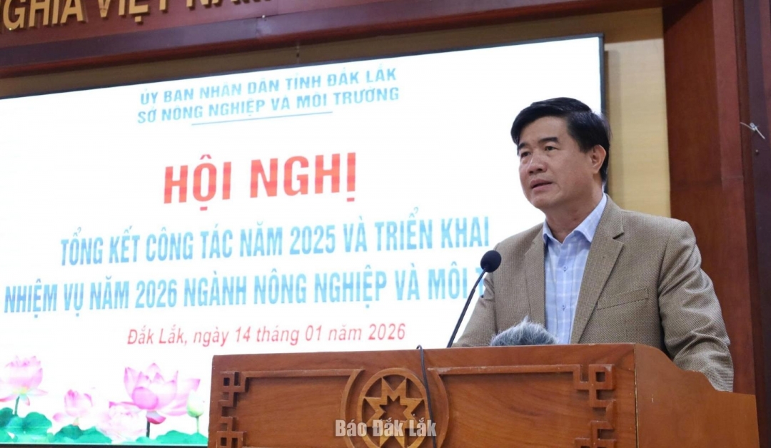 Phó Chủ tịch UBND tỉnh Nguyễn Thiên Văn phát biểu chỉ đạo hội nghị.