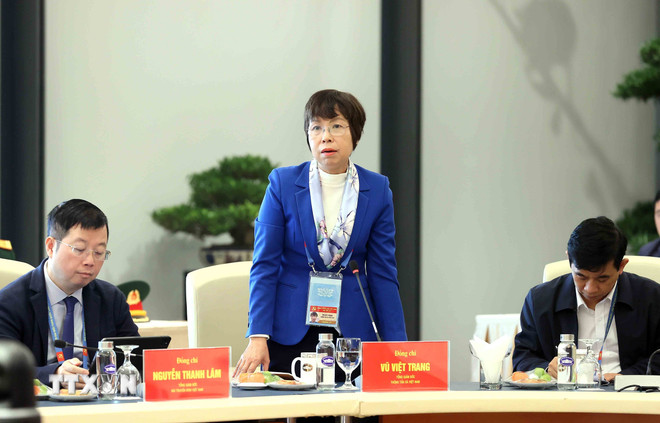 Tổng Giám đốc Thông tấn xã Việt Nam Vũ Việt Trang phát biểu tại buổi họp tổng duyệt. Ảnh: TTXVN