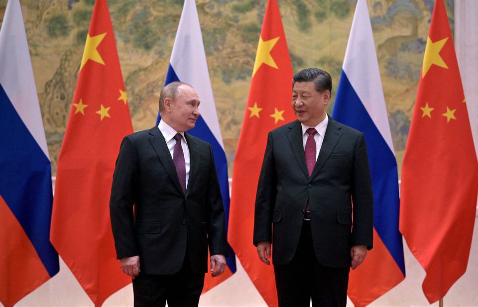 Tổng thống Nga Vladimir Putin tham dự cuộc gặp với Chủ tịch Trung Quốc Tập Cận Bình tại Bắc Kinh, Trung Quốc ngày 4/2/2022. Ảnh: Sputnik