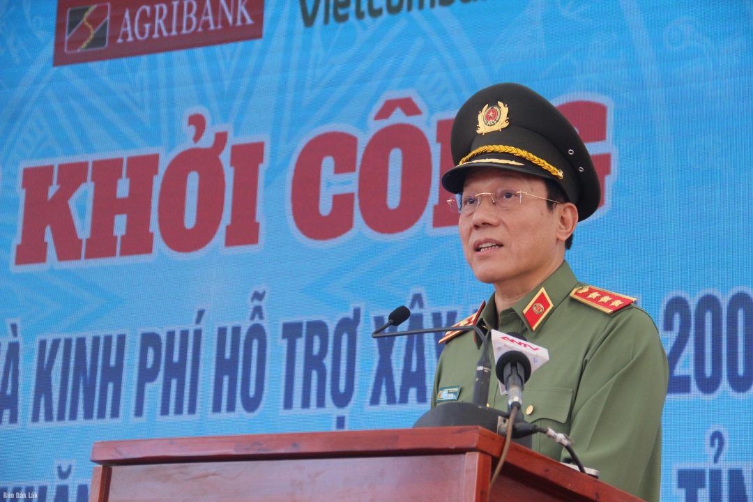 Thượng tướng Lương Tam Quang, Thứ trưởng Bộ Công an phát biểu tại buổi lễ
