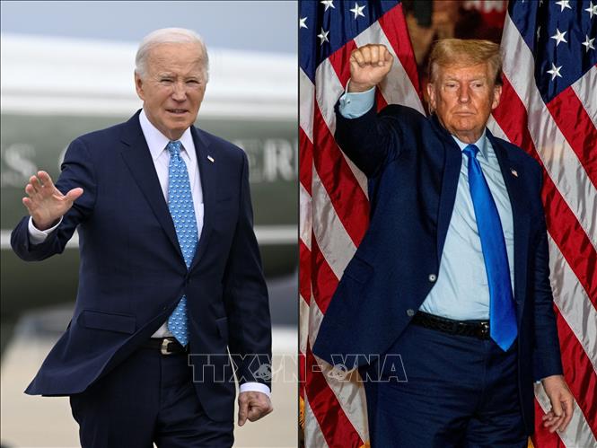 Ông Biden (trái) và ông Trump. Ảnh: AFP/TTXVN