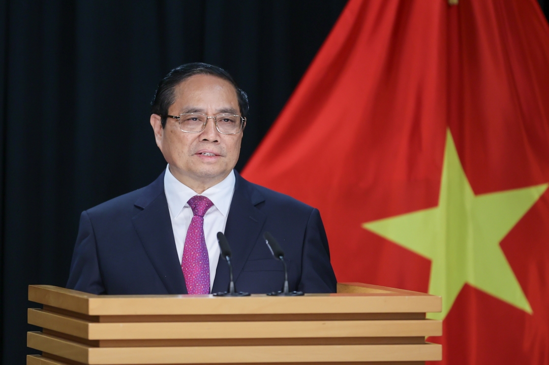 Thủ tướng khẳng định Việt Nam luôn coi trọng và mong muốn thúc đẩy mạnh mẽ quan hệ Đối tác Chiến lược với New Zealand - Ảnh: VGP