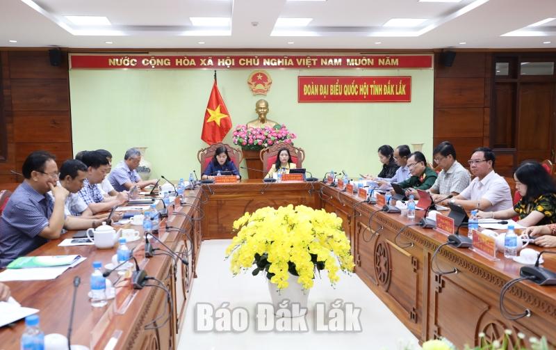 Đại biểu tham dự phiên chất vấn Bộ trưởng Bộ Ngoại giao Bùi Thanh Sơn tại điểm cầu Đắk Lắk.
