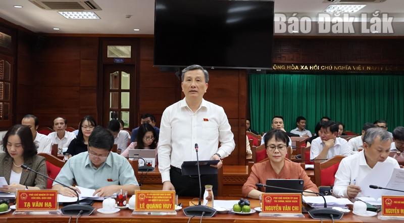 Chủ nhiệm Ủy ban Khoa học và Công nghệ của Quốc hội Lê Quang Huy phát biểu tại buổi giám sát