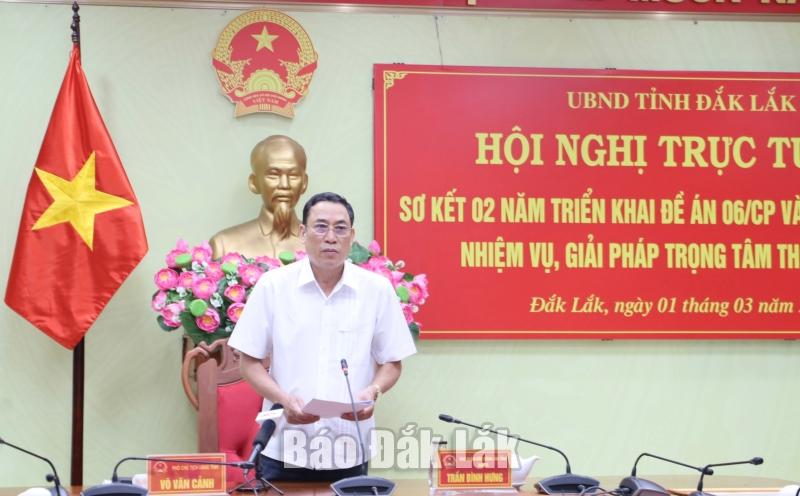Phó Chủ tịch UBND tỉnh Võ Văn Cảnh phát biểu tại Hội nghị.