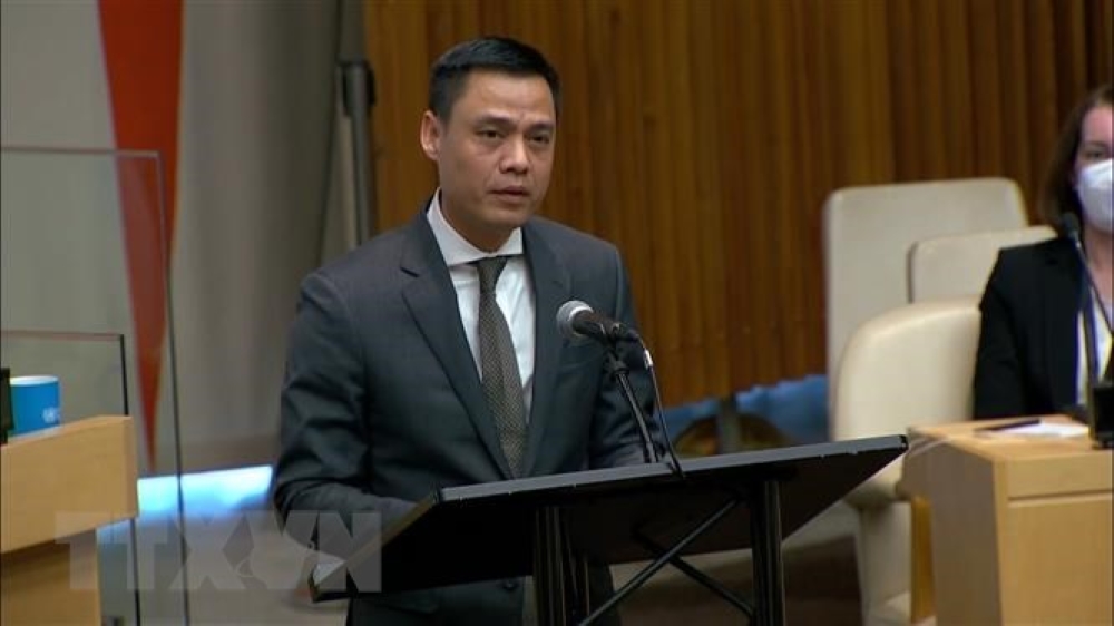 Đại sứ Đặng Hoàng Giang, Trưởng Phái đoàn Đại diện thường trực Việt Nam tại Liên hợp quốc. Ảnh: TTXVN phát