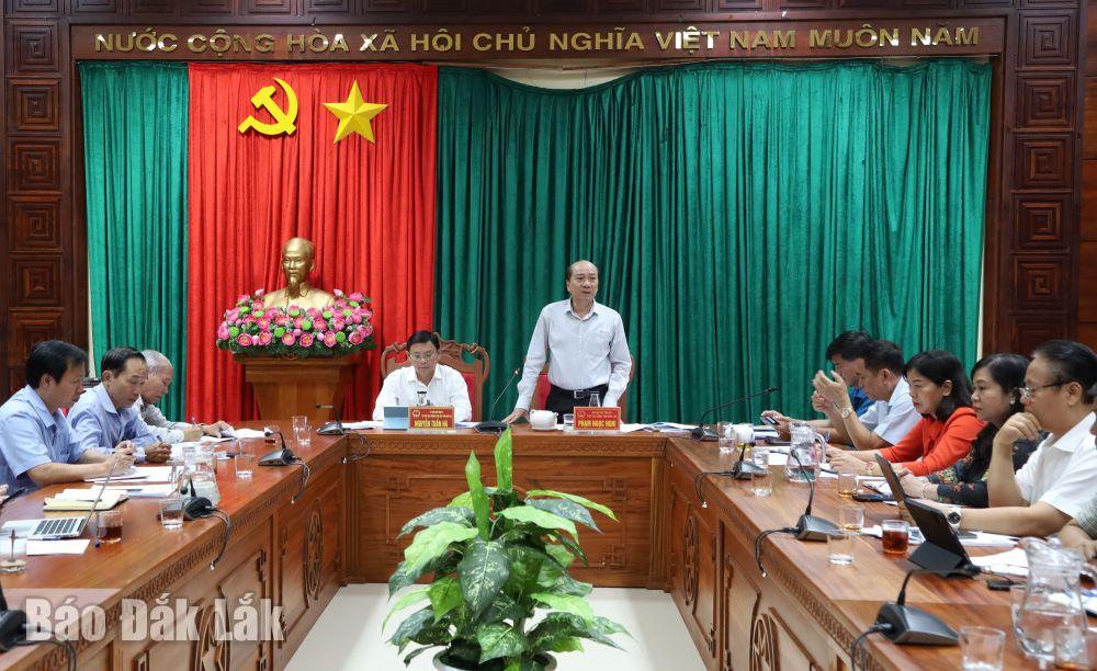 Chủ tịch UBND tỉnh Phạm Ngọc Nghị phát biểu chỉ đạo tại cuộc họp.