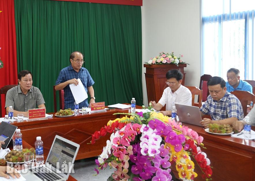 Phó Chủ tịch Thường trực UBND huyện Lắk Võ Thành Huệ phát biểu tại buổi giám sát
