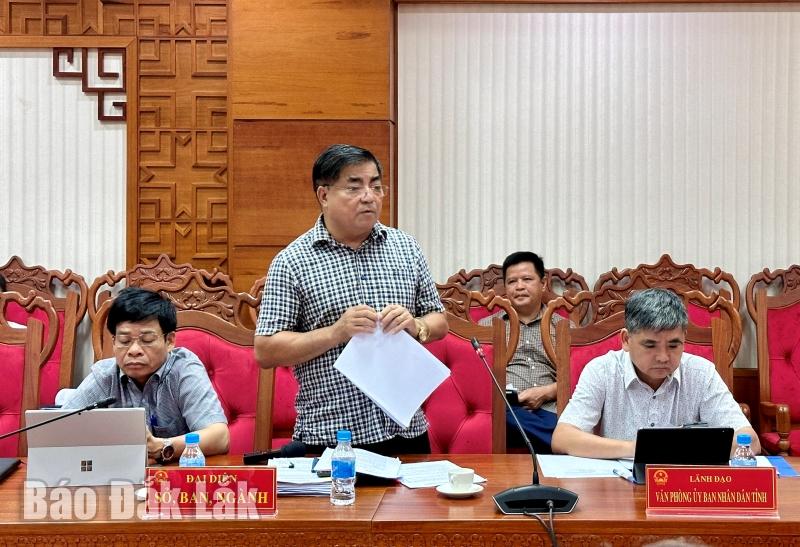 Giám đốc Sở Kế hoạch và Đầu tư Võ Ngọc Tuyên nêu một số đề xuất, kiến nghị tại buổi làm việc.