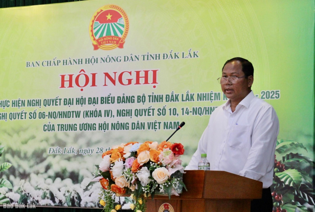 Chủ tịch Hội Nông dân tỉnh Ya Toan Ênuôl đánh giá kết quả hoạt động