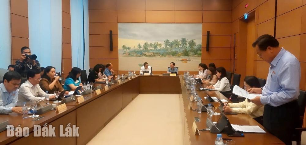 Đại biểu Lưu Văn Đức (Đoàn ĐBQH tỉnh Đắk Lắk) đóng góp ý kiến tại phiên thảo luận tổ.