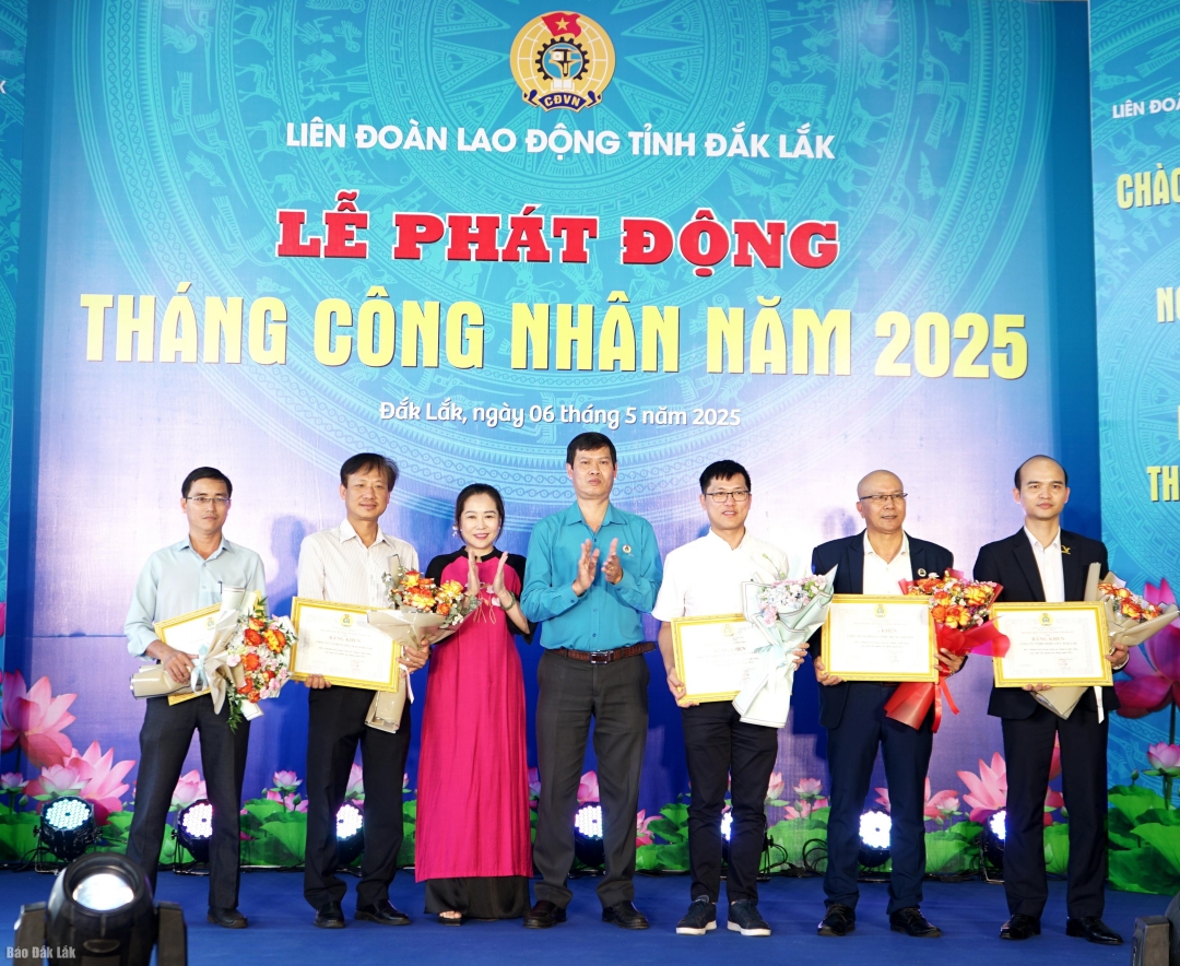 LĐLĐ tỉnh cũng đã trao tặng Bằng khen cho 5 doanh nghiệp có thành tích xuất sắc trong chăm lo đời sống, việc làm cho người lao động