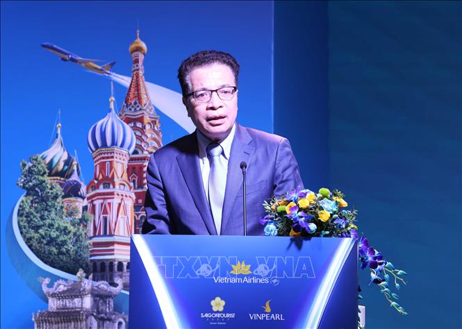Đại sứ Việt Nam tại Liên Bang Nga Đặng Minh Khôi phát biểu. Ảnh: Thống Nhất/TTXVN