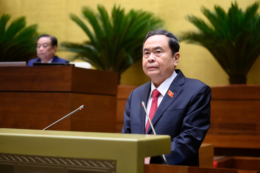 Chủ tịch Quốc hội Trần Thanh Mẫn phát biểu khai mạc. Ảnh: quochoi.vn