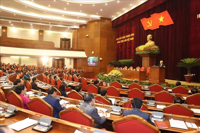 Tổng Bí thư Nguyễn Phú Trọng phát biểu bế mạc Hội nghị Trung ương giữa nhiệm kỳ khóa XIII. 