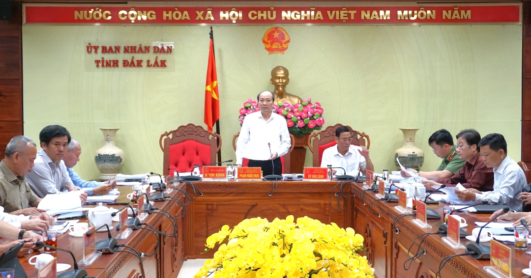 Phó Bí thư Tỉnh ủy, Chủ tịch UBND tỉnh Phạm Ngọc Nghị chủ trì phiên họp.