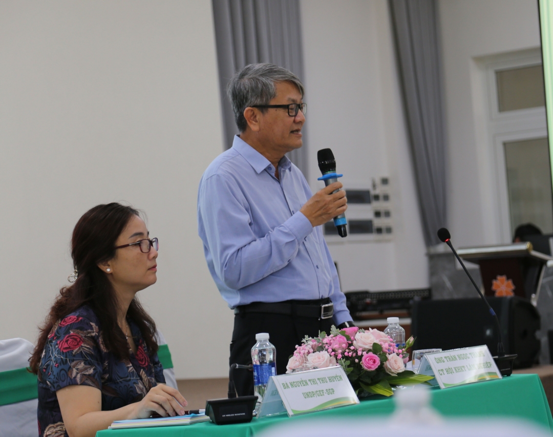 Ông Trần Ngọc Thanh, Chủ tịch Hiệp hội Khoa học kỹ thuật Lâm nghiệp tỉnh Đắk Lắk thôn tin về dự án