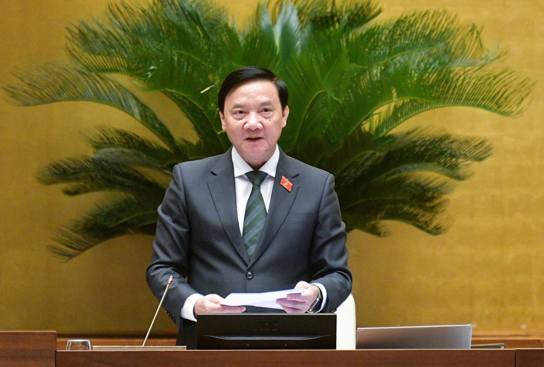 Phó Chủ tịch Quốc hội Nguyễn Khắc Định điều hành Phiên họp. Ảnh: quochoi.vn
