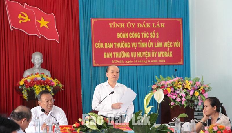 Phó Bí thư Tỉnh ủy, Chủ tịch UBND tỉnh Phạm Ngọc Nghị phát biểu tại buổi làm việc.