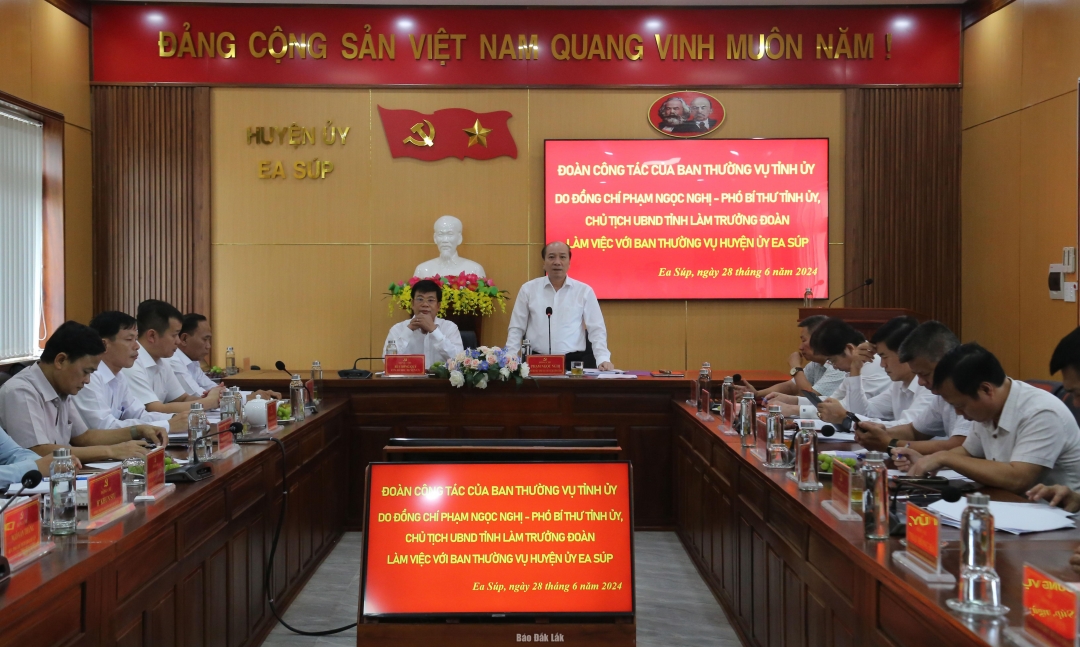 Phó Bí Thư Tỉnh ủy, Chủ tịch UBND tỉnh Phạm Ngọc Nghị chủ trì buổi làm việc
