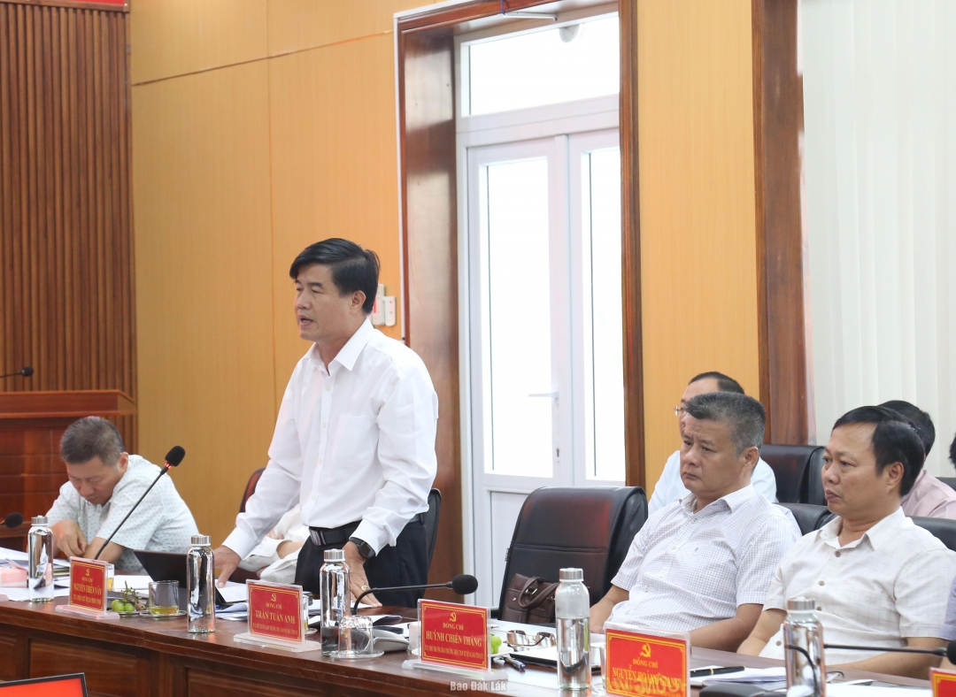 Phó Chủ tịch UBND tỉnh Nguyễn Thiên Văn phát biểu tại buổi làm việc