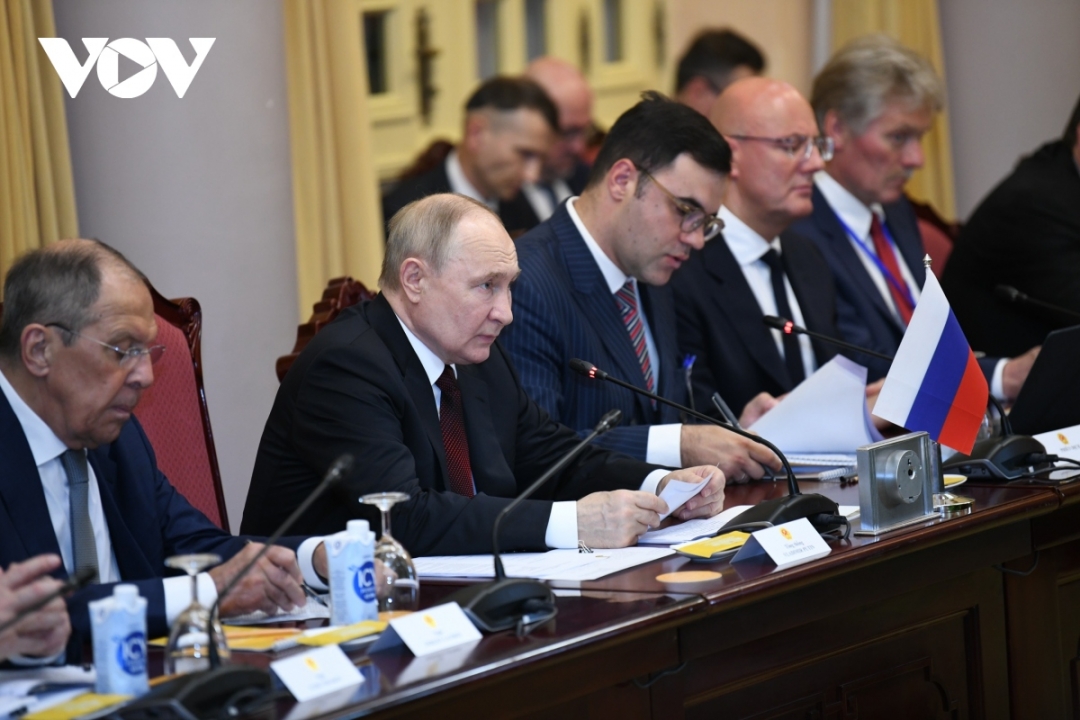 Tổng thống Putin và đoàn đại biểu cấp cao Liên bang Nga tại cuộc hội đàm