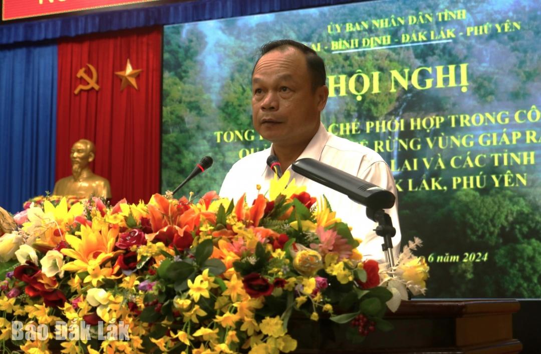 Phó Chủ tịch UBND tỉnh Gia Lai Dương Mah Tiệp phát biểu tại hội nghị