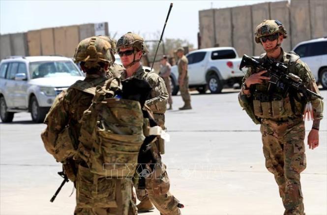 Binh sĩ Mỹ trong liên minh quân sự được triển khai tại căn cứ Taji ở phía Bắc thủ đô Baghdad, Iraq. Ảnh tư liệu: Reuters/TTXVN