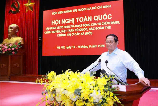 Thủ tướng Chính phủ Phạm Minh Chính phát biểu bế mạc tại hội nghị. Ảnh: TTXVN