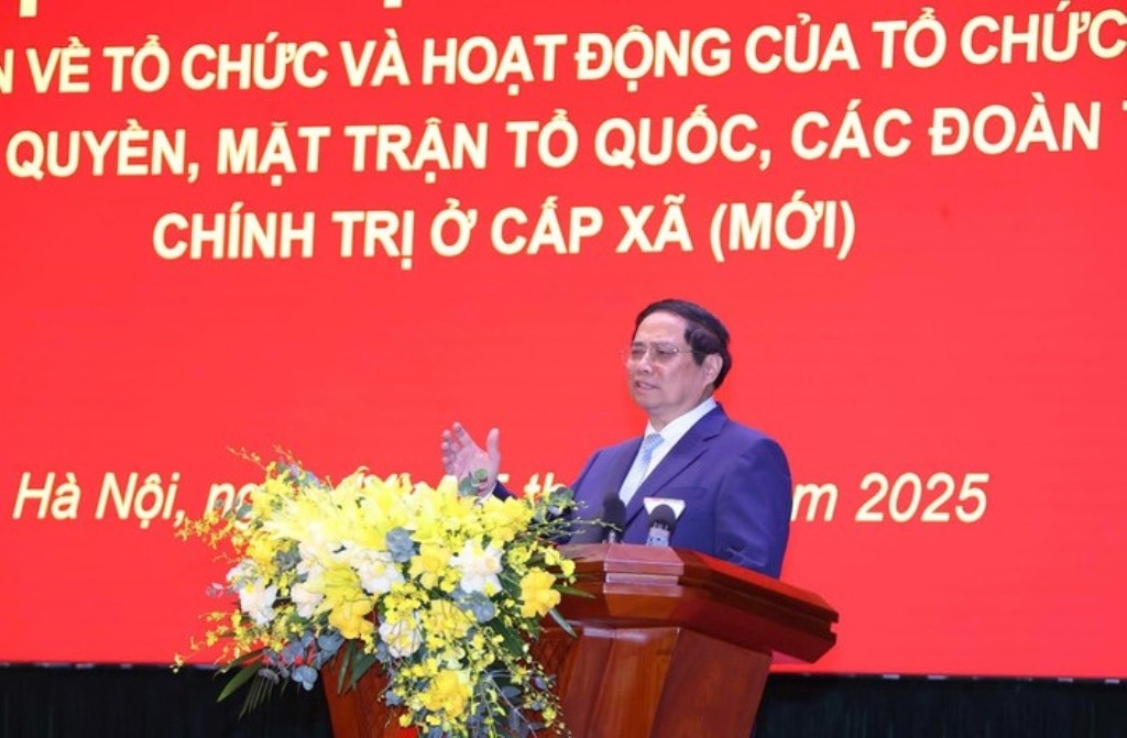 Thủ tướng Chính phủ Phạm Minh Chính phát biểu tại hội nghị tập huấn toàn quốc. Ảnh: nhandan.vn