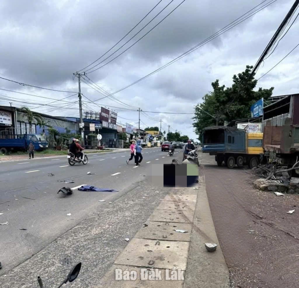 Hiện trường vụ tai nạn.