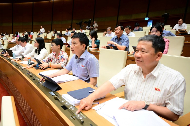 Đại biểu Quốc hội biểu quyết thông qua Luật.