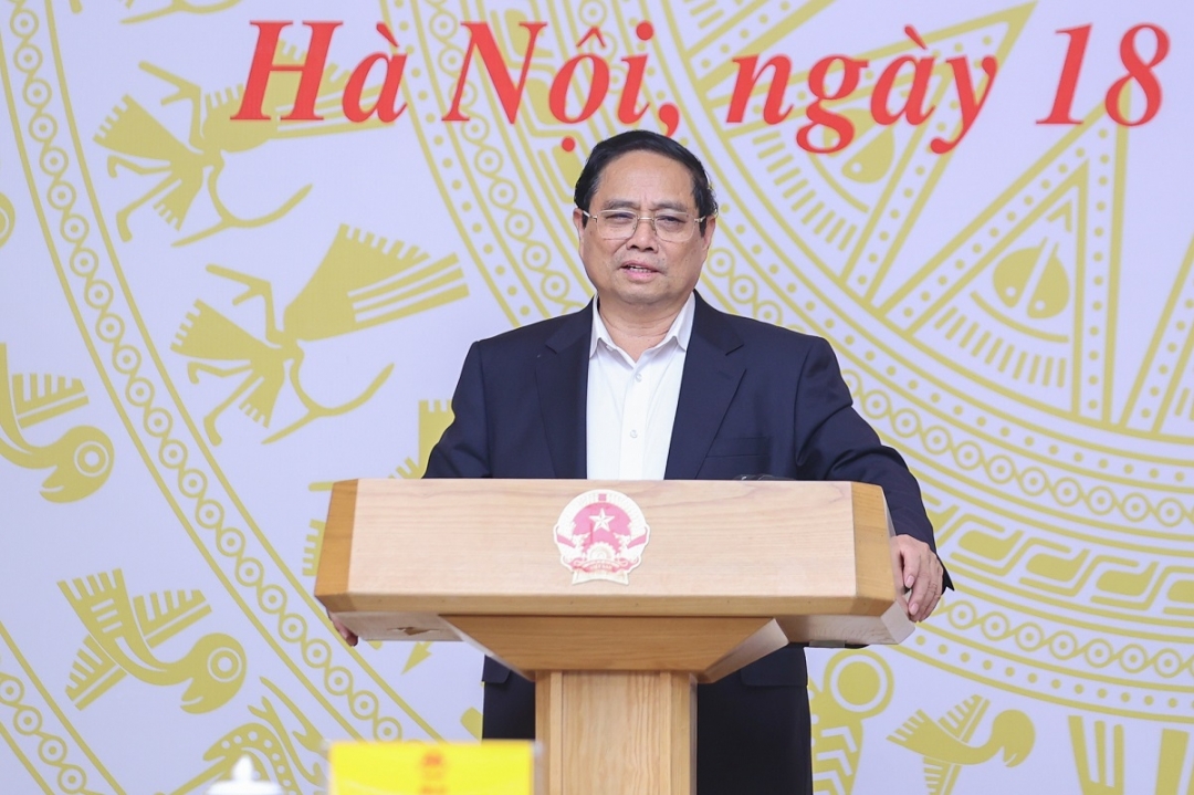 Thủ tướng Chính phủ Phạm Minh Chính phát biểu tại hội nghị. Ảnh: baochinhphu.vn
