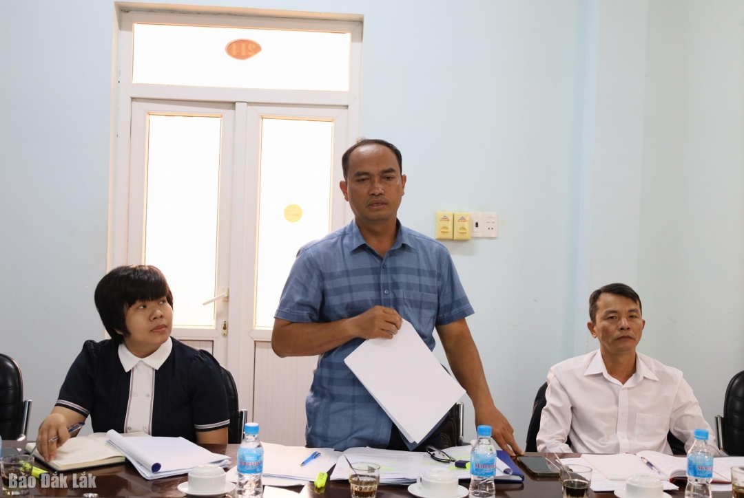 Thành viên đoàn giám sát phát biểu ý kiến.