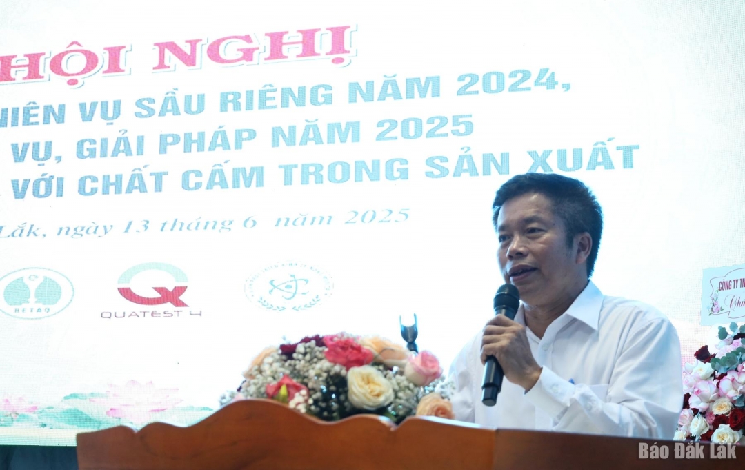 Phó Giám đốc Sở Nông nghiệp và Môi trường Nguyễn Văn Hà phát biểu tại hội nghị.