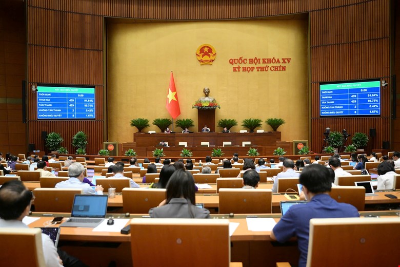 Quốc hội thông qua Luật sửa đổi, bổ sung một số điều của Bộ luật Hình sự. Ảnh: quochoi.vn