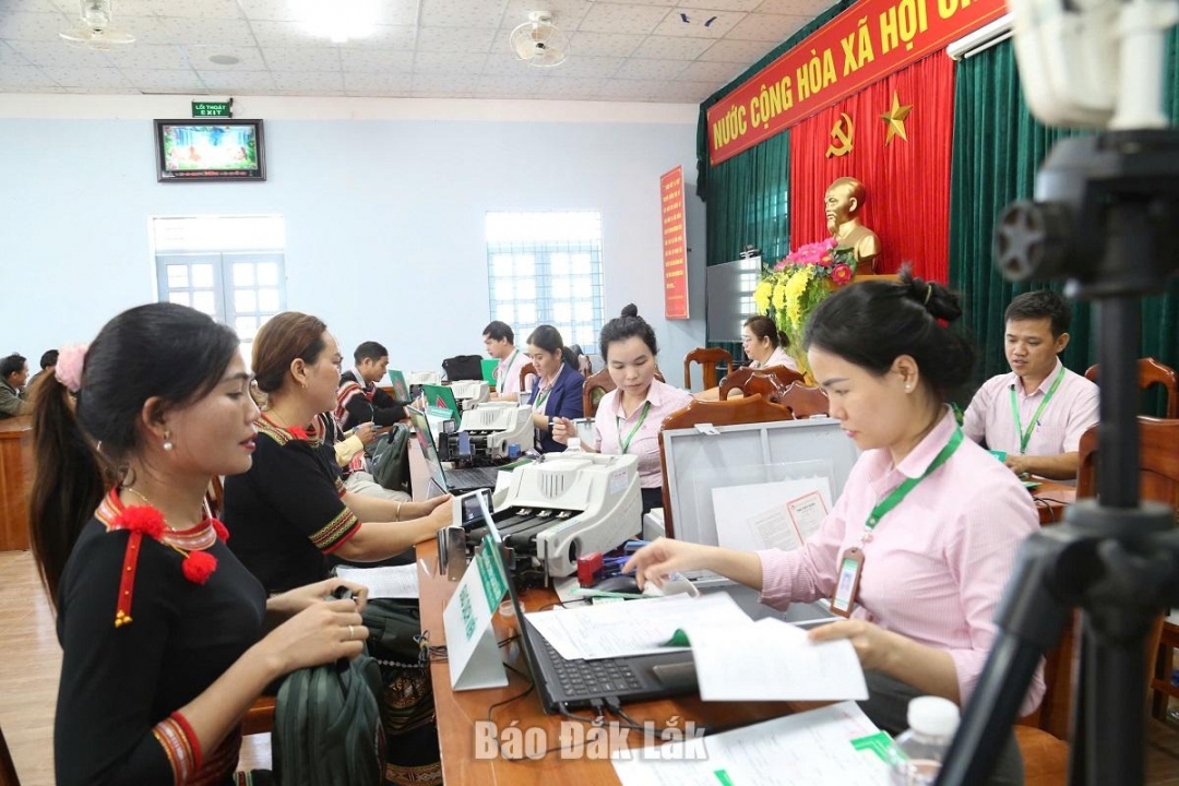 Điểm giao dịch Ngân hàng chính sách xã hội tại xã Hòa Sơn, huyện Krông Bông. (Ảnh minh họa)