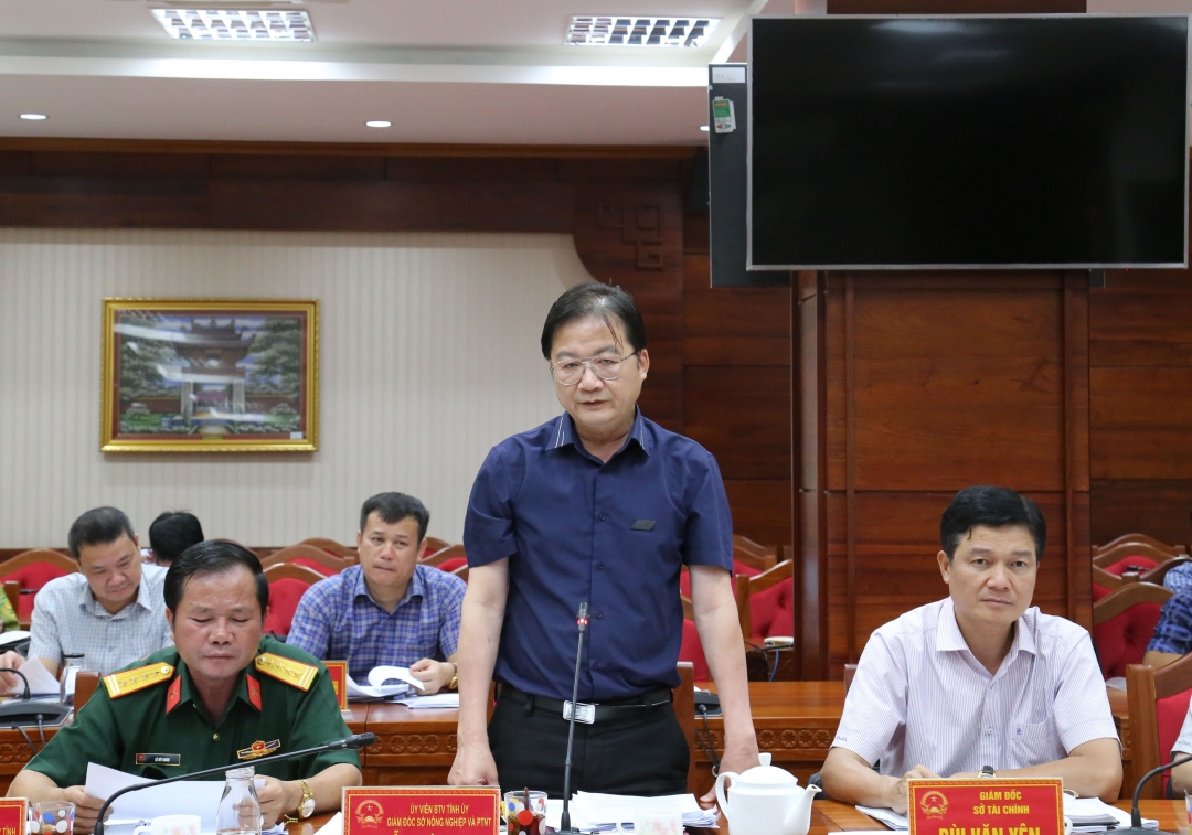 Giám đốc Sở NN-PTNT Nguyễn Hoài Dương tham gia ý kiến tại phiên họp