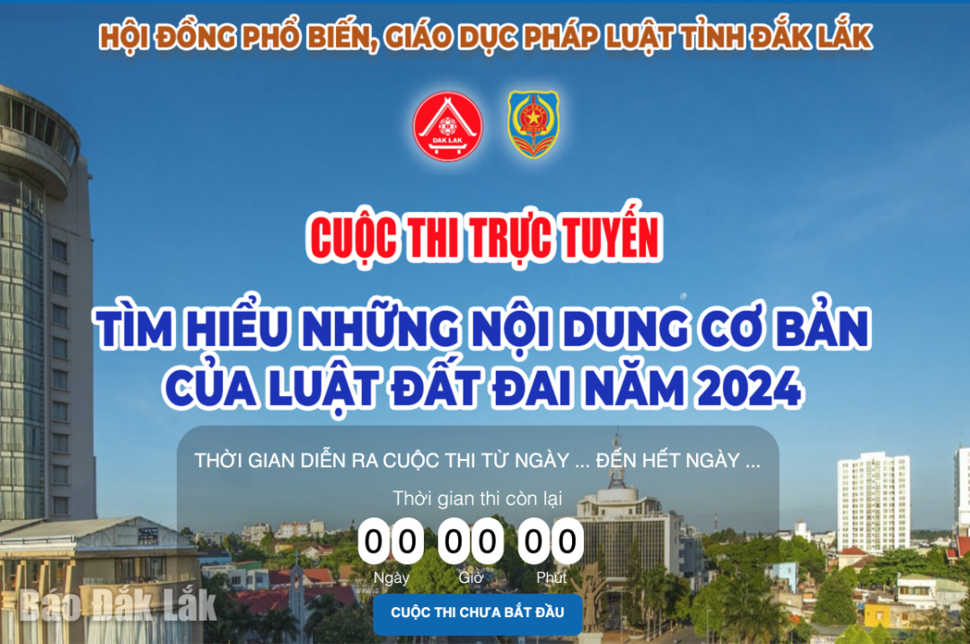 <span style="color:#3498db;">Website của Cuộc thi trực tuyến “Tìm hiểu những nội dung cơ bản của Luật Đất đai năm 2024”.&nbsp;</span>